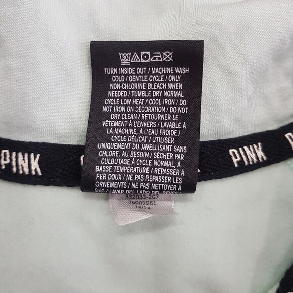 PINK Victoria's Secret Green  Quarter Zip  Pullover Jacket Sweater Small - Picture 7 of 7